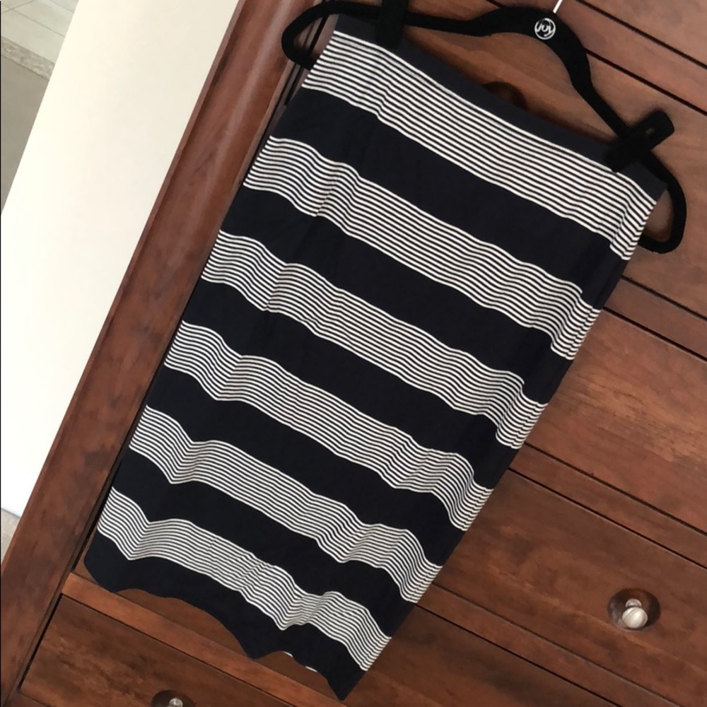 Max Studio Multi-Stripe Navy & White Skirt - S